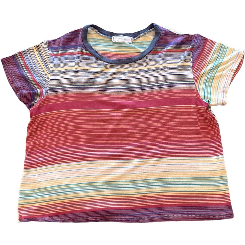 Aran’s Den Striped Crop Top Juniors Size Small